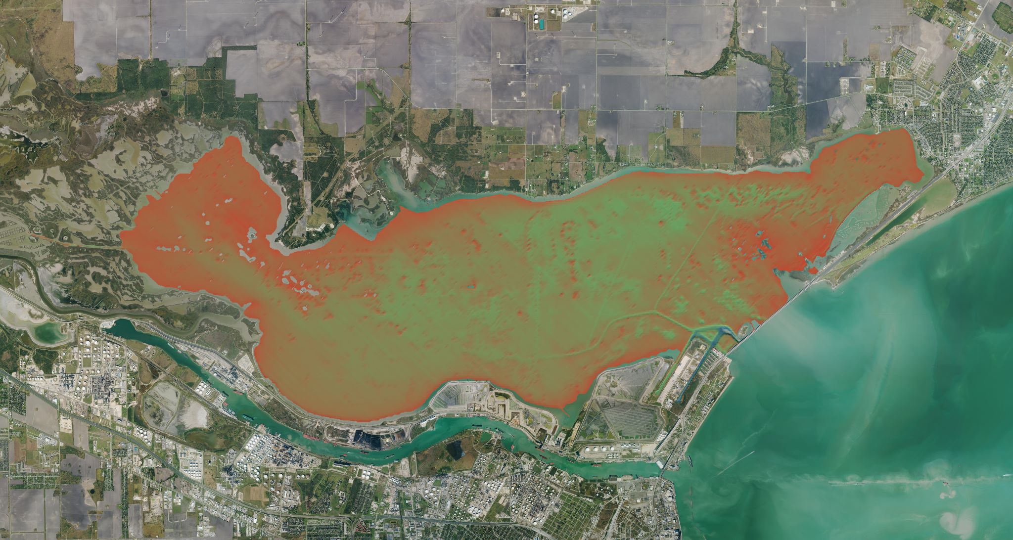 Nueces Bay, bathymetry, 2023