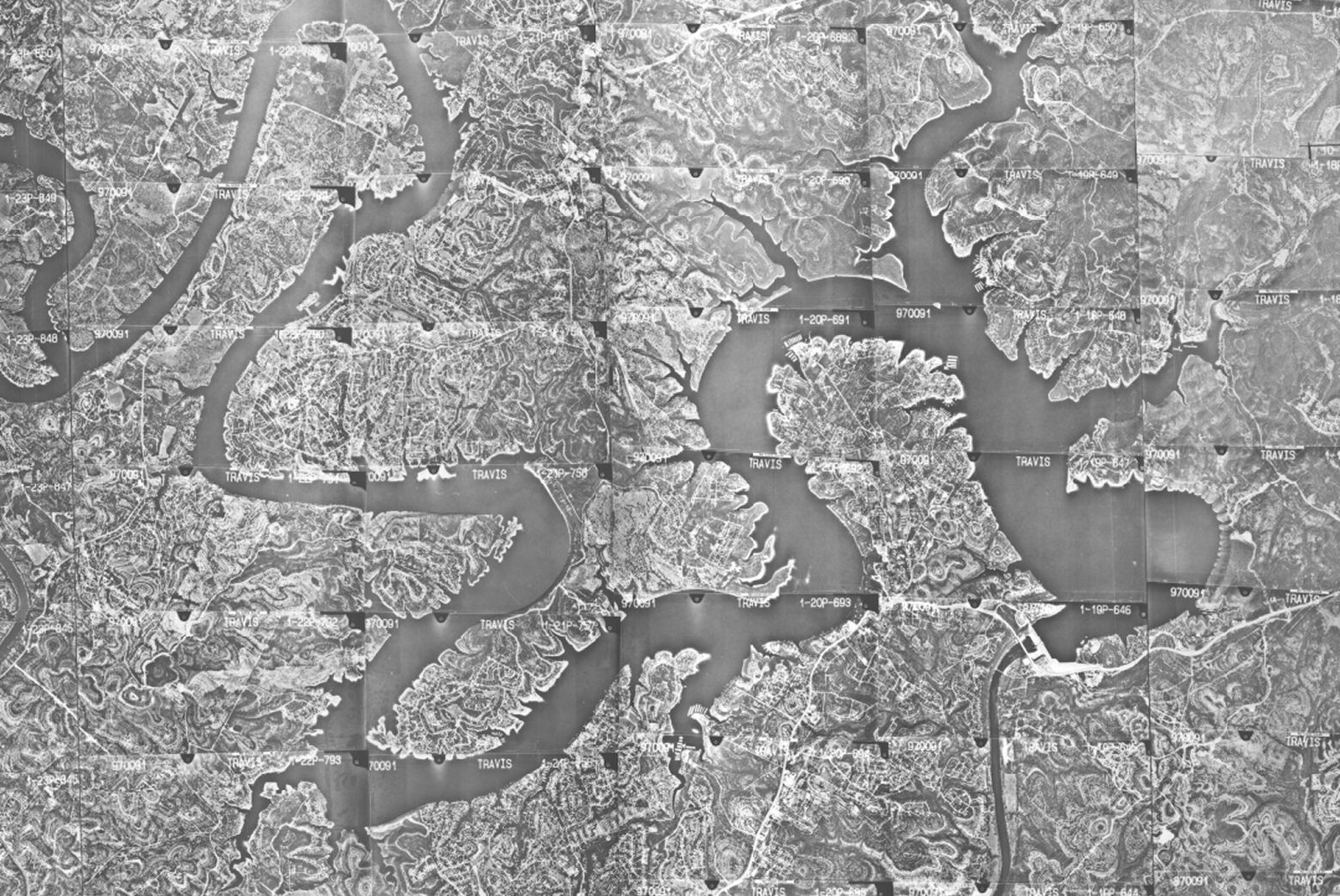 old image of a meandering river