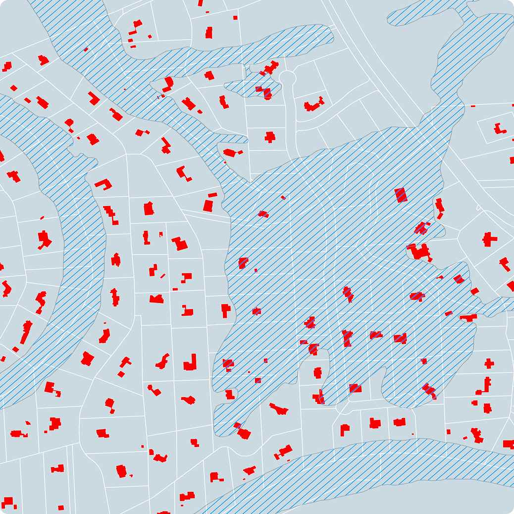 Blue rectangle with red dots from GIS software